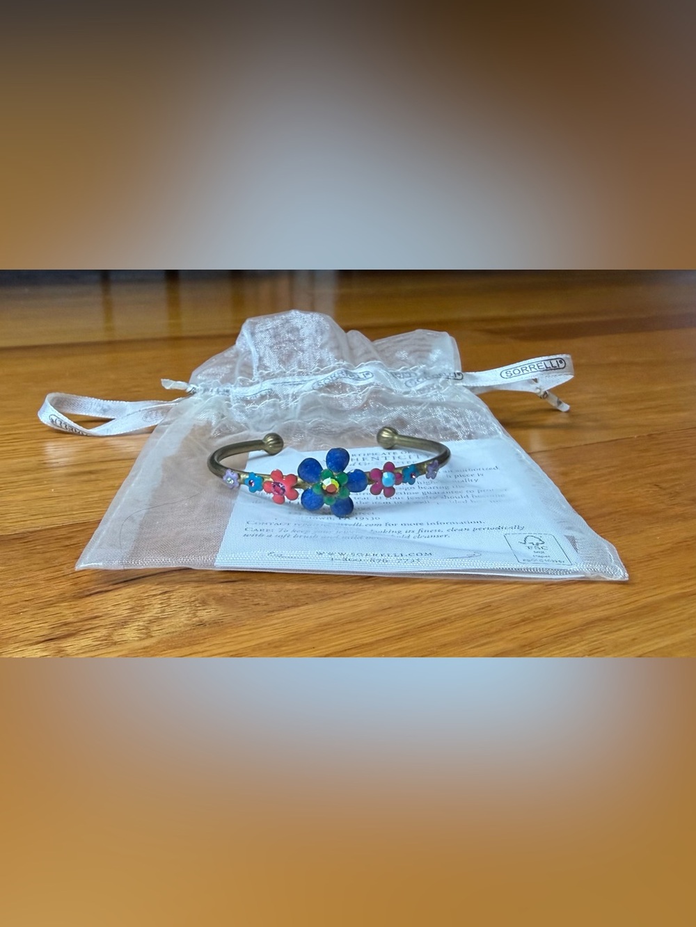 Sorrelli Multicolor Floral Bead Cuff Bracelet